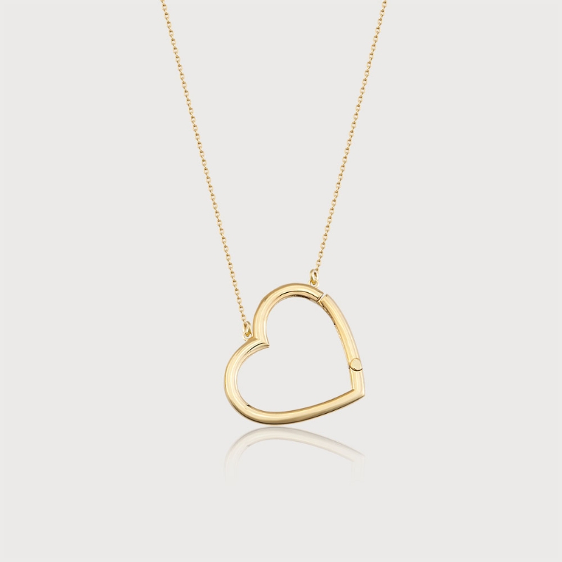 Unique Heart Chain Gold Charm