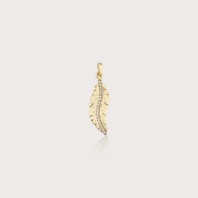 Gentle Breeze Feather Gold Charm