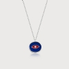 Eye of Ziggurat Silver Necklace - Blue